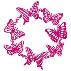 Cloud of Butterflies Wreath Circle Frame Garland Border
