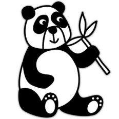 Panda Bear Eating Bamboo