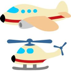 airplane and helicopter