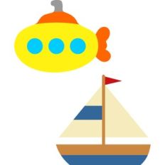 submarine and boat