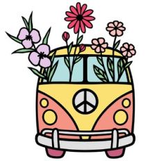 Floral hippie van