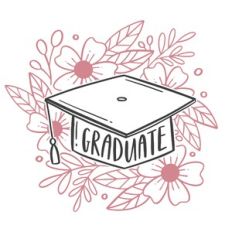 Graduate Hat Floral Background