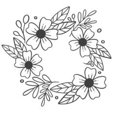 Simple Floral Round Frame