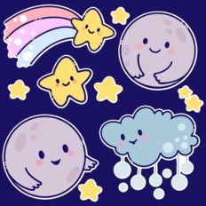 Moon and Stars Sticker Sheet