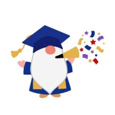 Graduation Gnome with Confetti