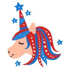 American Unicorn Sublimation Design