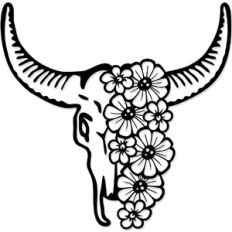Floral Bull Skull