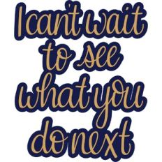 I can't wait to see what you do next