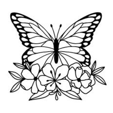 Butterfly with flower wreath