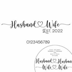 Husband and Wife Est Heart Quote