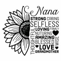 Nana Sunflower Word Art / Wall Art / Subway Art