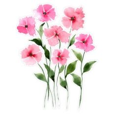 Pink and Red Whimsical Flowers Print and Cut