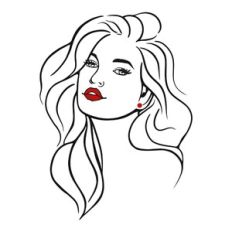 Girl with red lipstick