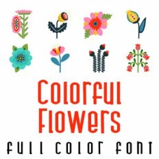 Colorful Flowers Full Color Font