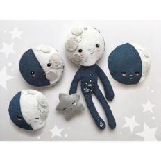 Moon Child felt doll sewing pattern