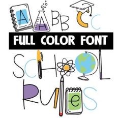 School Rules Color Font