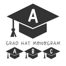 BFC Graduation Hat Monogram School Font