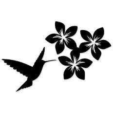Hummingbird and Tropical Flowers
