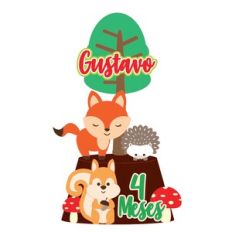 Cute Animals Cake Topper