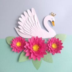 Floral Swan Cake Topper