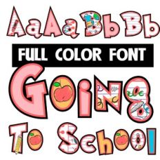 Going To School Color Font