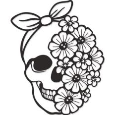 Floral Skull Bandana