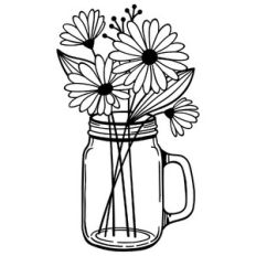 mason jar daisy bouquet