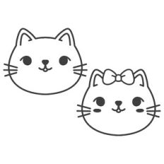 Kawaii Cat Boy Girl Face