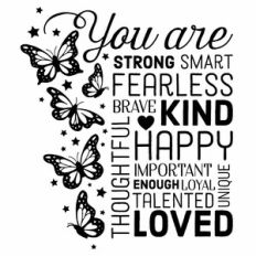 You Are Butterflies Inspirational Mantra Wall Art / Word Art