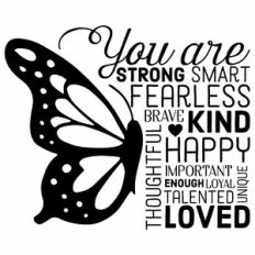 You Are Butterfly Inspirational Mantra Wall Art / Word Art