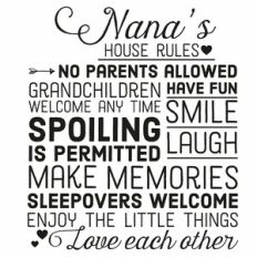 Nana's House Rules Word Art Wall Art