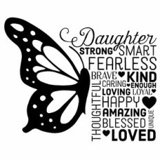 Daughter Butterfly Word Art Wall Art Decor
