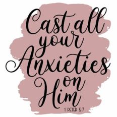 Cast All Your Anxieties On Him Watercolour Scripture Quote