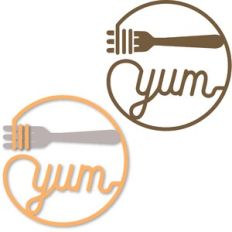 Fork Pasta Yum Word Art