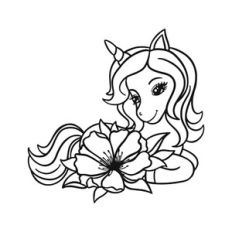 Unicorn with a flower