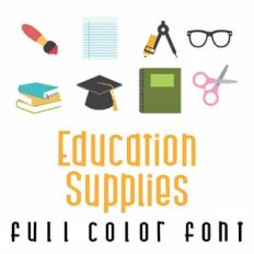 Education Supplies Full Color Font