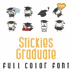 Stickies Graduation Full Color Font
