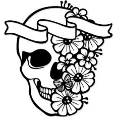 Floral Skull Banner Blank Banner