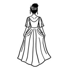 Bride in Wedding Dress with Curly Hair