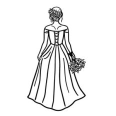 Bride in Wedding Dress with a Bun