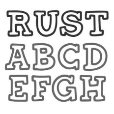 BFC Rust Serif Outline Font