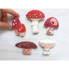 Cute Mushrooms felt sewing pattern