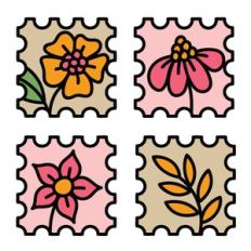 Flower stamps 2 - Layered