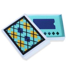 Argyle gift card box and card artwork
