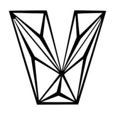 Letter V low poly