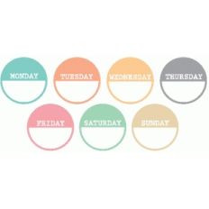 days of the week circle tags / labels