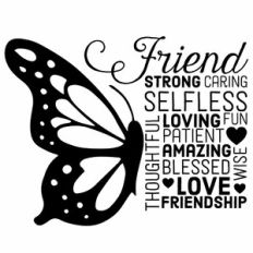 Friend Butterfly Word Art Wall Art Subway Art