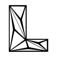 Letter L low poly