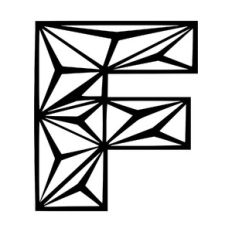 Letter F low poly