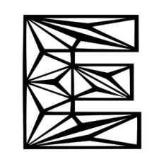 Letter E low poly